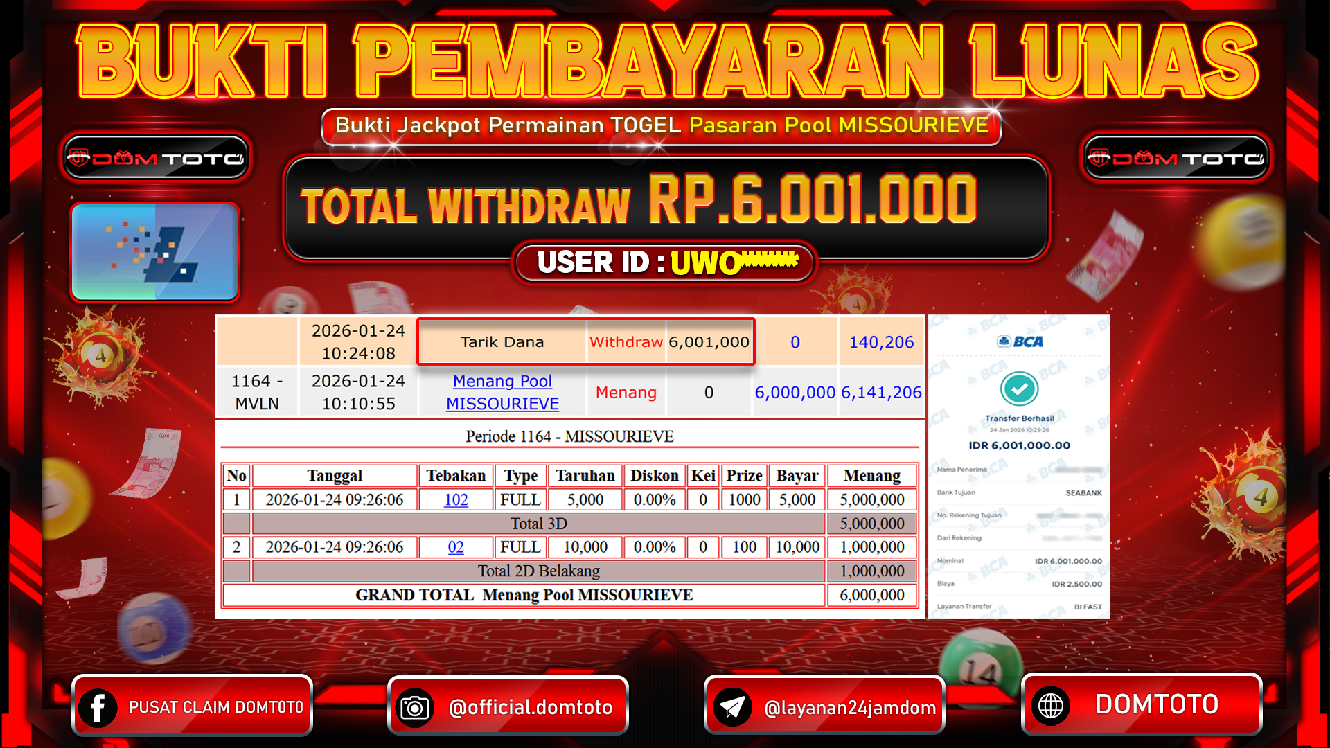 JACKPOT TOGEL pasaran MISSOURIEVE 24 JANUARI 2026
